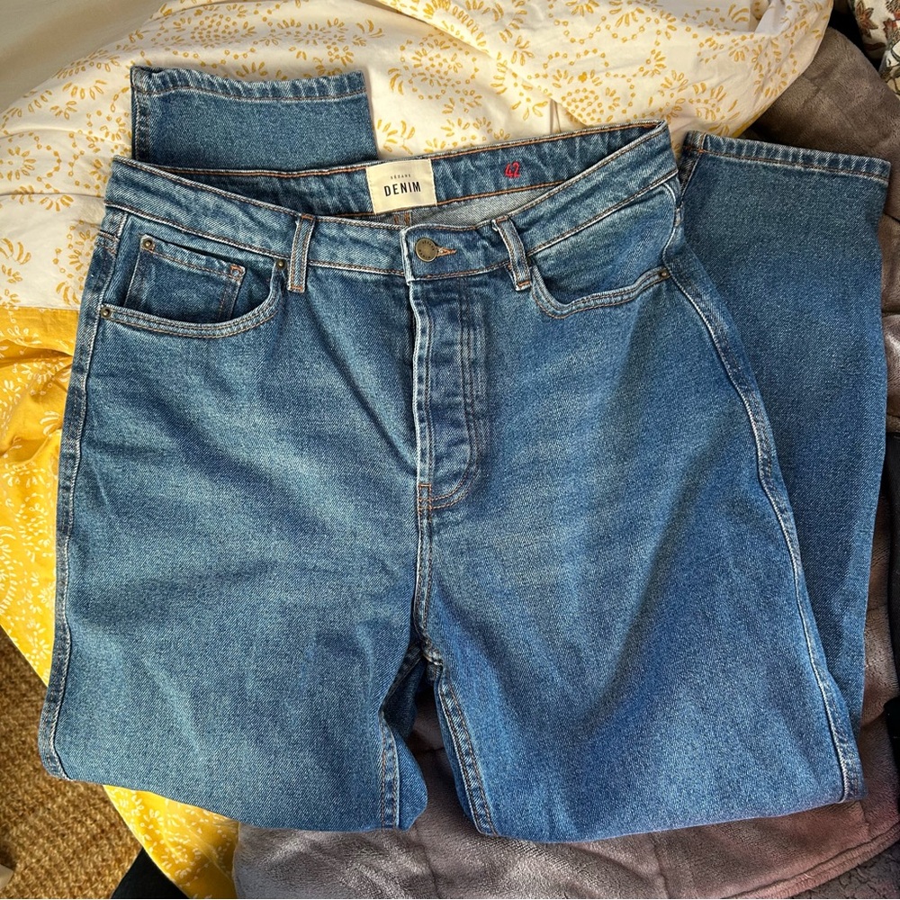 Sezane Button Fly Jeans 42 Medium Wash